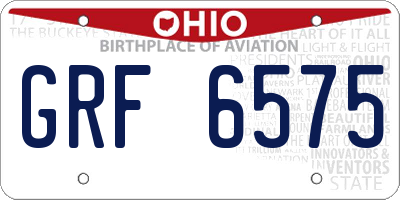 OH license plate GRF6575