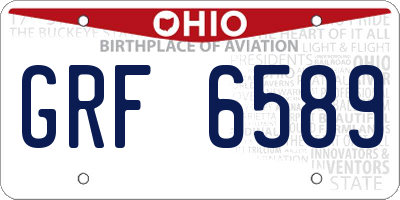 OH license plate GRF6589