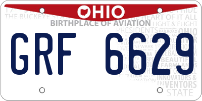 OH license plate GRF6629