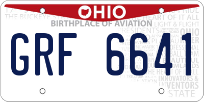 OH license plate GRF6641