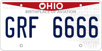 OH license plate GRF6666
