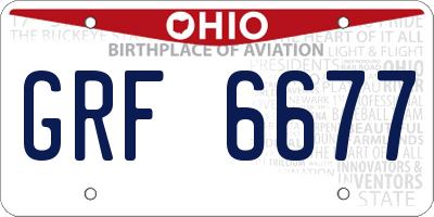 OH license plate GRF6677