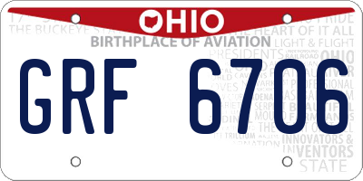 OH license plate GRF6706