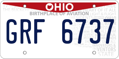 OH license plate GRF6737