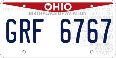 OH license plate GRF6767