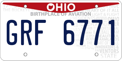 OH license plate GRF6771