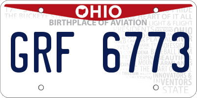OH license plate GRF6773