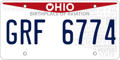 OH license plate GRF6774