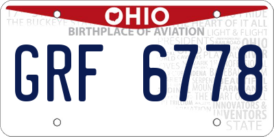OH license plate GRF6778
