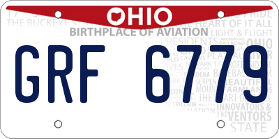 OH license plate GRF6779