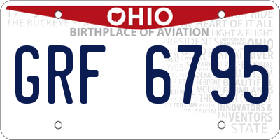 OH license plate GRF6795