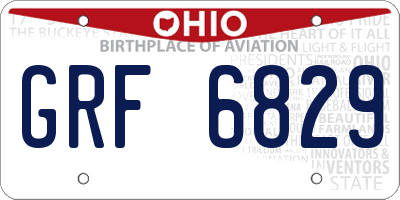 OH license plate GRF6829