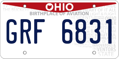 OH license plate GRF6831