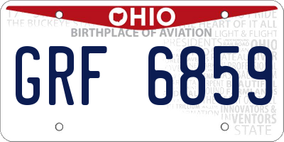 OH license plate GRF6859