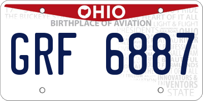 OH license plate GRF6887