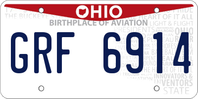 OH license plate GRF6914