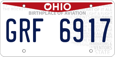 OH license plate GRF6917