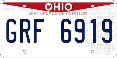 OH license plate GRF6919