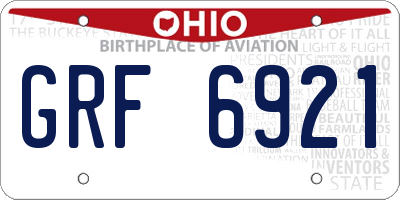 OH license plate GRF6921