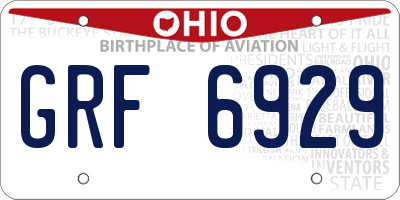 OH license plate GRF6929