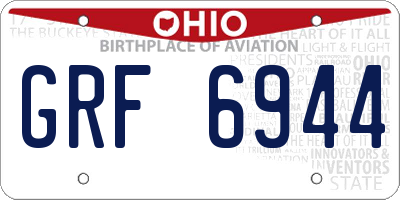 OH license plate GRF6944