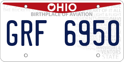 OH license plate GRF6950