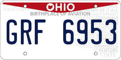 OH license plate GRF6953