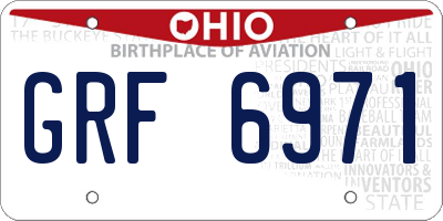 OH license plate GRF6971