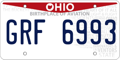 OH license plate GRF6993