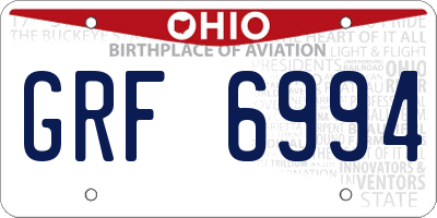 OH license plate GRF6994