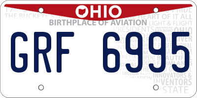 OH license plate GRF6995