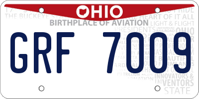 OH license plate GRF7009