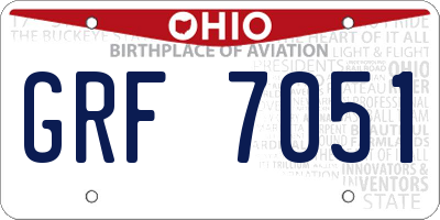 OH license plate GRF7051
