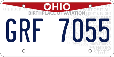 OH license plate GRF7055