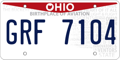 OH license plate GRF7104
