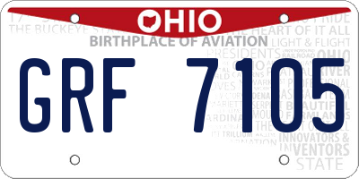 OH license plate GRF7105