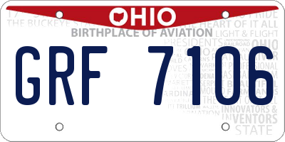 OH license plate GRF7106