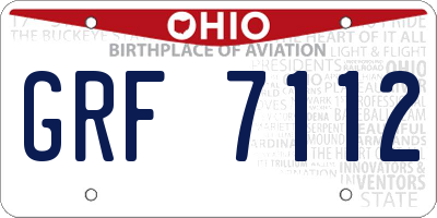 OH license plate GRF7112