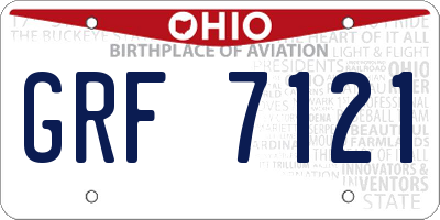 OH license plate GRF7121