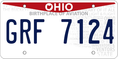 OH license plate GRF7124