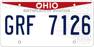 OH license plate GRF7126