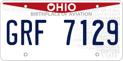 OH license plate GRF7129