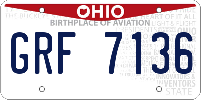 OH license plate GRF7136