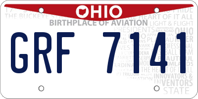 OH license plate GRF7141