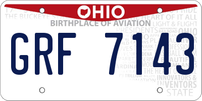 OH license plate GRF7143