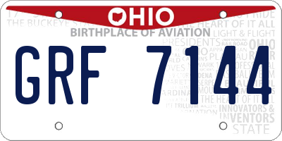 OH license plate GRF7144