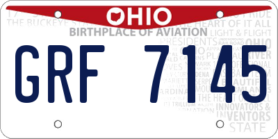 OH license plate GRF7145