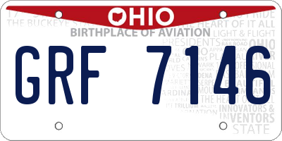 OH license plate GRF7146