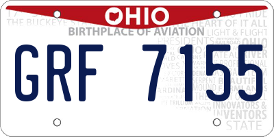 OH license plate GRF7155