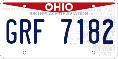 OH license plate GRF7182